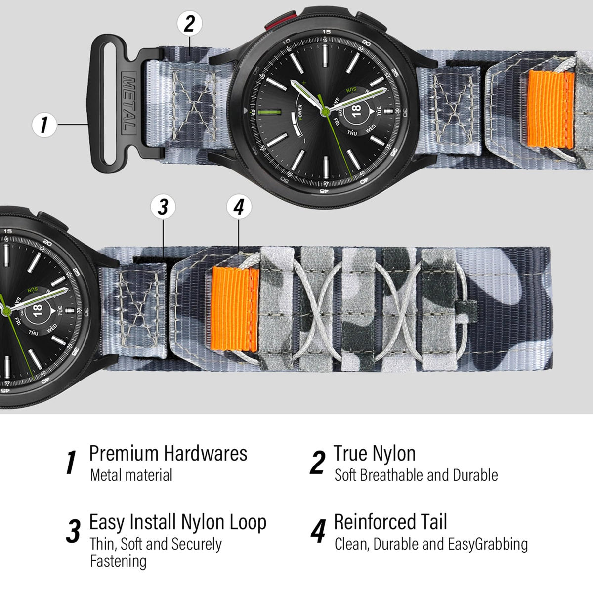 Nylon Sport Watch Band 20mm 22mm Quick Release O902345