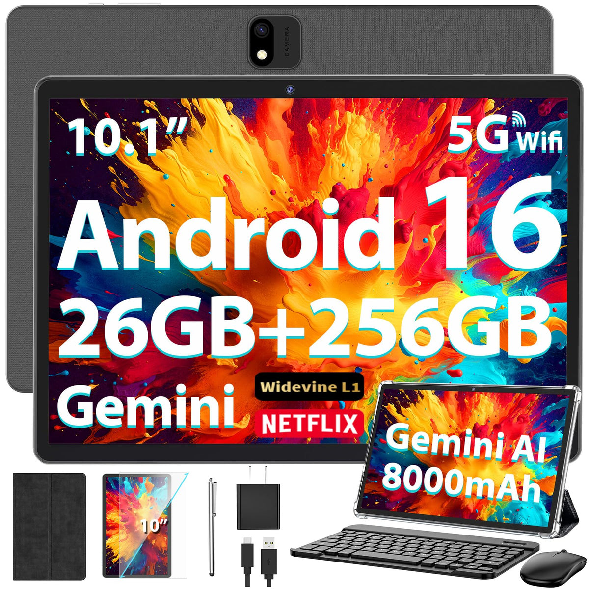 10 Inch Android Tablet with Keyboard K6070