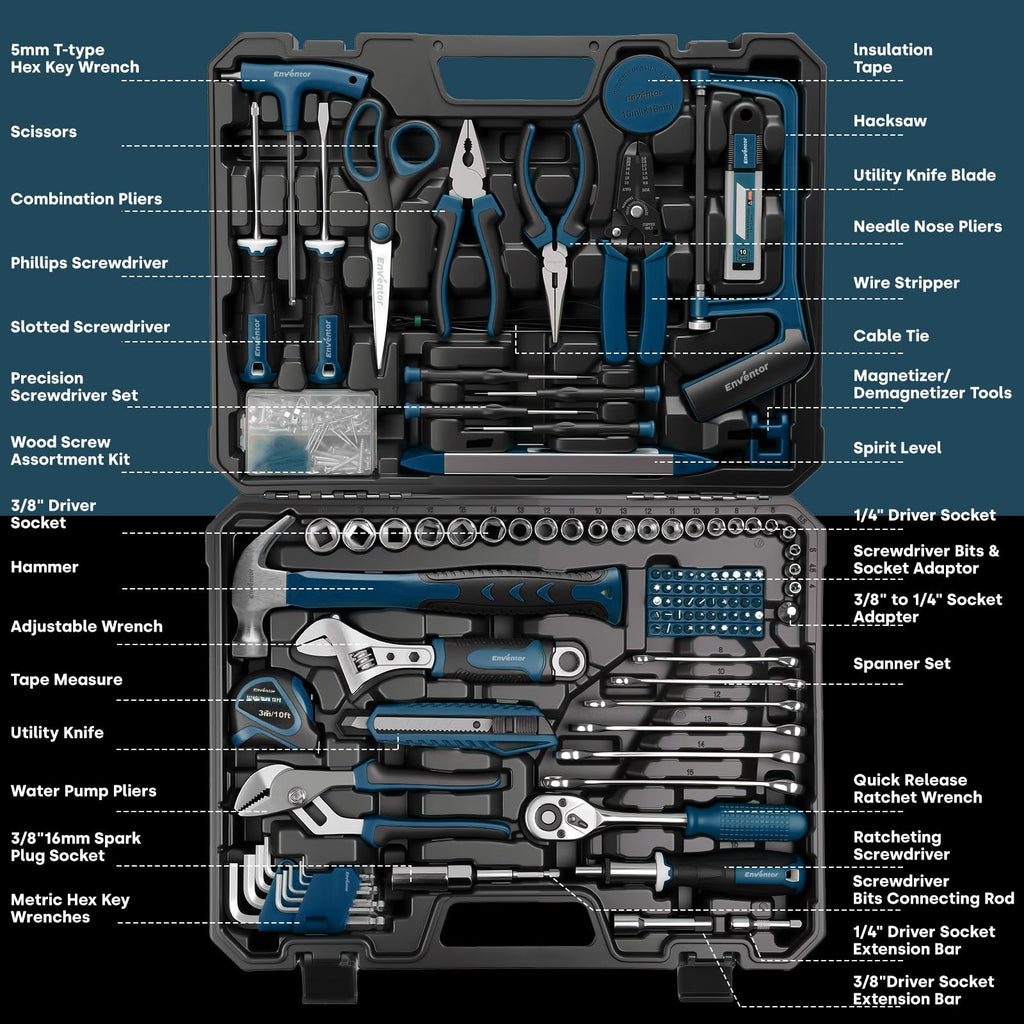 220 Pieces Blue Tool Set with Molded Storage Case I478801
