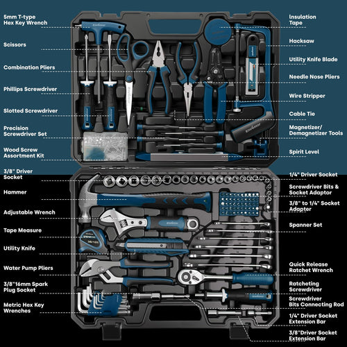 220 Pieces Blue Tool Set with Molded Storage Case I478801