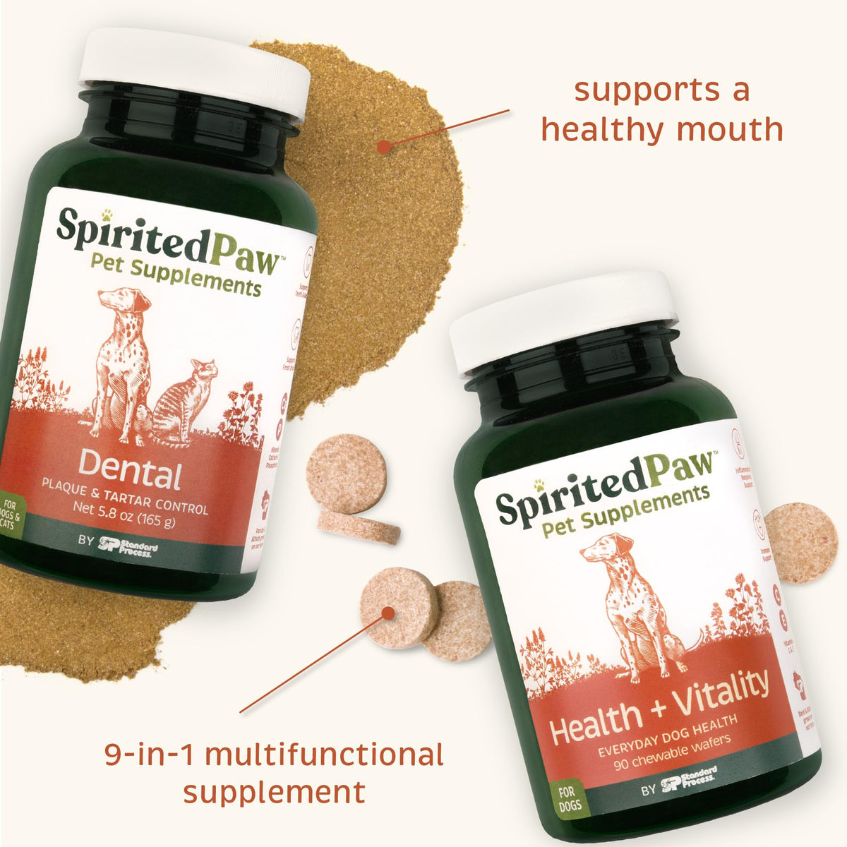 Pet Health Bundle - Dental & Multifunctional Support for Dogs - 165 g Powder & 90 Wafers K468