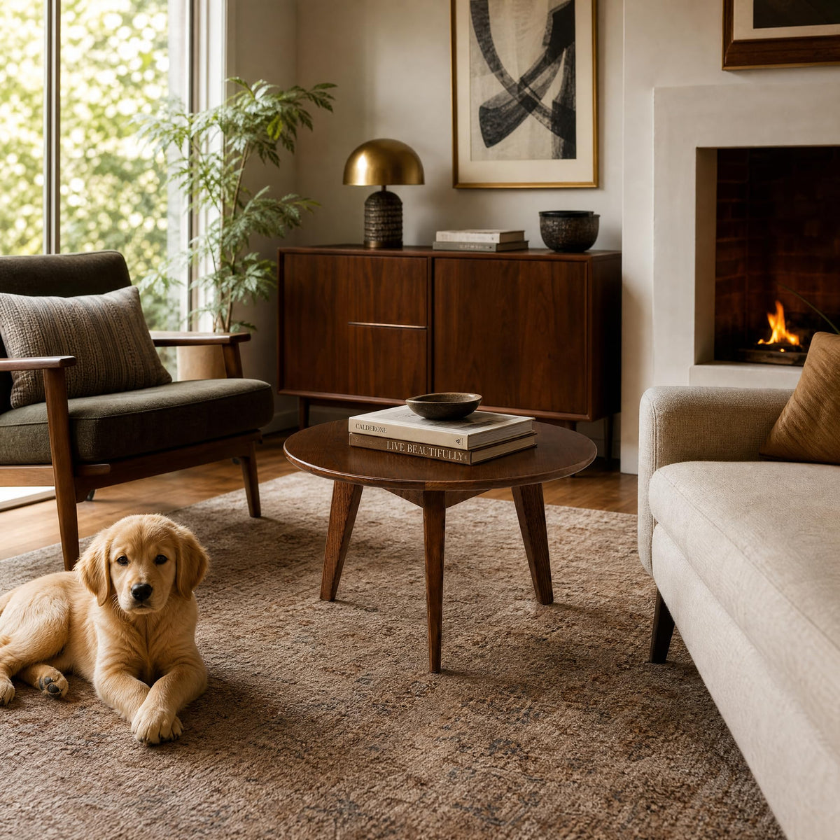 Solid Wood Round Coffee Table Y839