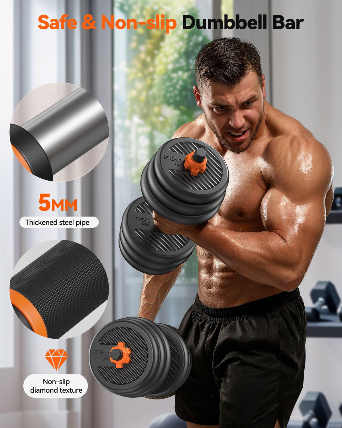 Adjustable Dumbbells Free Weight Set with Connector I4738
