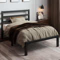 Twin Size Black Metal Bed Frame with Headboard F712776