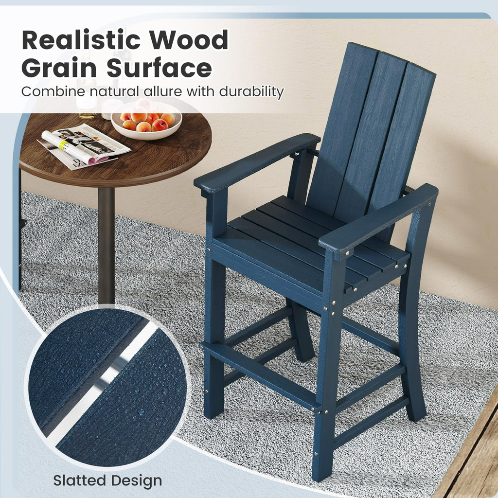 52” Tall HDPE Adirondack Chair Set of 4 Navy K84220