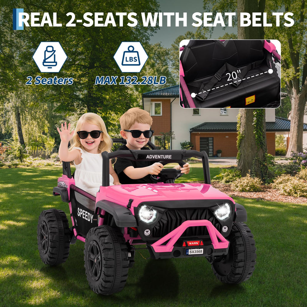 24V 4WD 2 Seater Ride on Car with Remote Control, Pink V831528