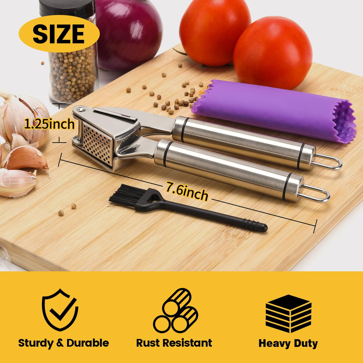 Stainless Steel Garlic Press Mincer F761283