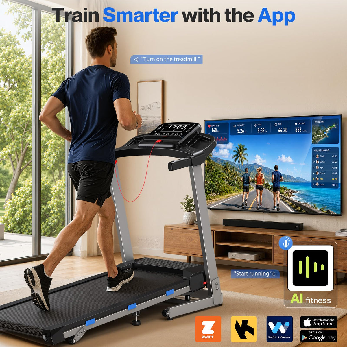 Foldable Treadmill with 10% Incline 400 LBS Capacity P515554