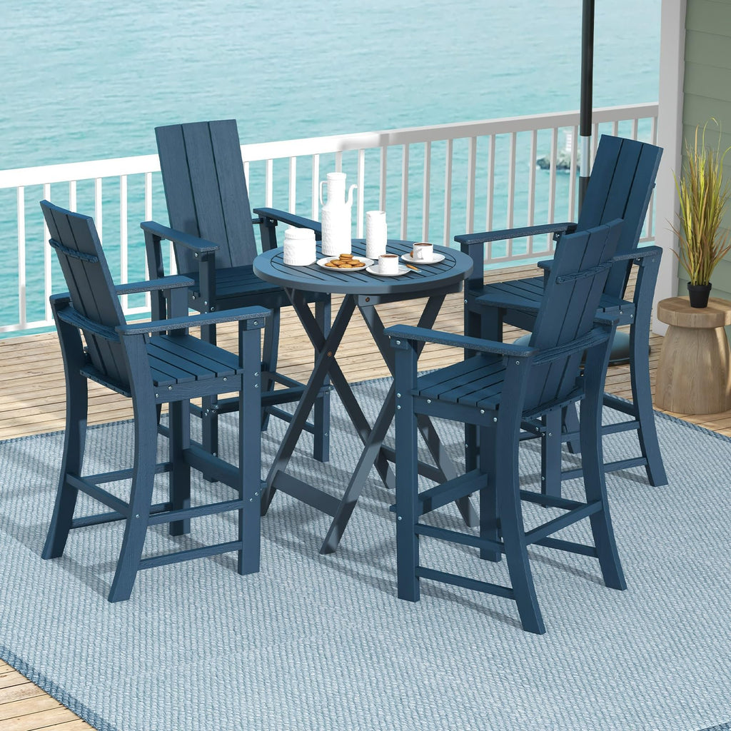 52” Tall HDPE Adirondack Chair Set of 4 Navy K84220