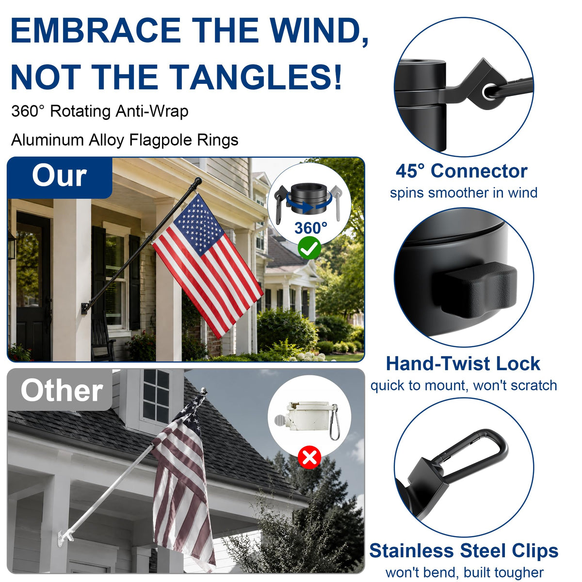 Black 5FT Aluminum Flag Pole D718719
