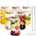 20oz Reusable Clear Plastic Tumbler with Lid and Straw, 6 Pack G1579