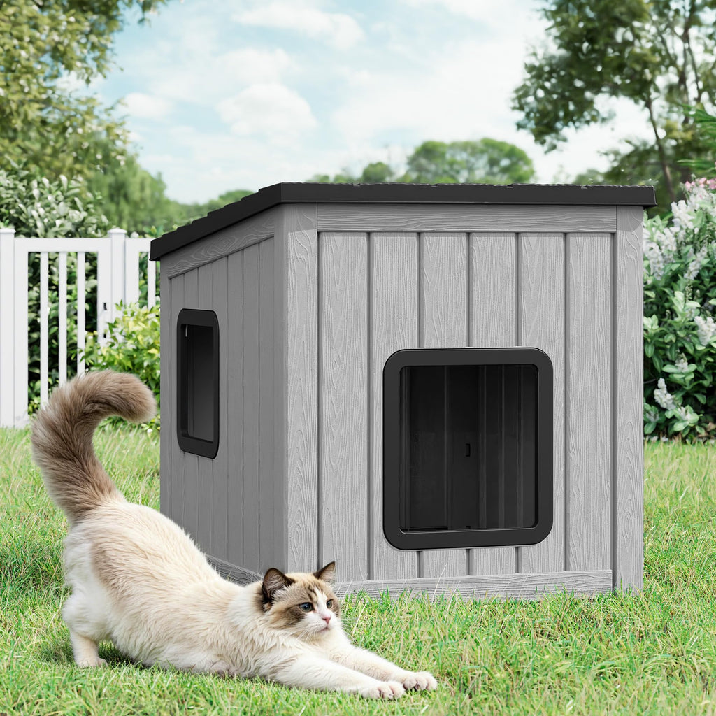 Weatherproof Outdoor Cat House with Air Holes M689