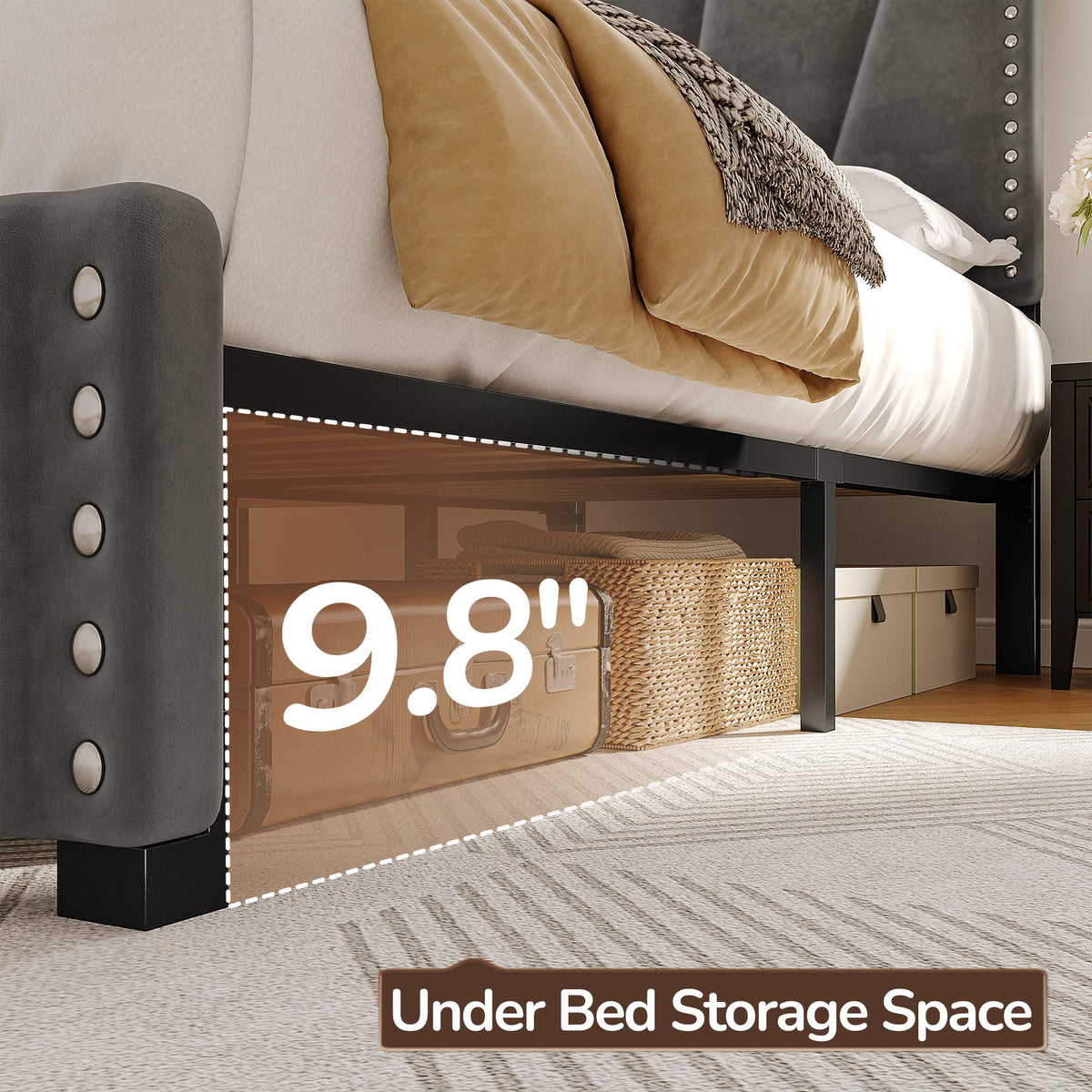 Twin Bed Frame with LED Lights & USB Y731495