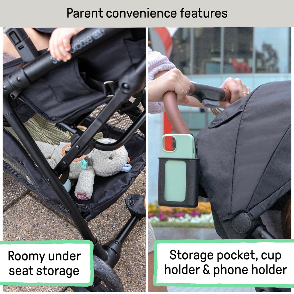 Compact Fold Stroller with Oversized Canopy and Extra-Large Storage, Gray R22375