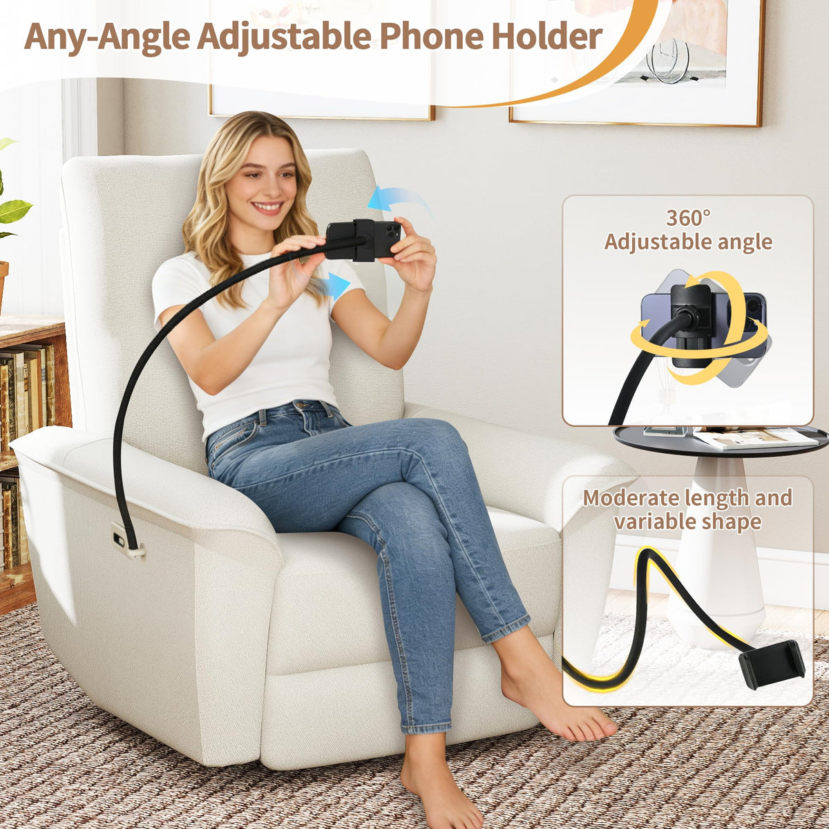Power Swivel Rocker Recliner Chair with Phone Holder and USB Ports X846