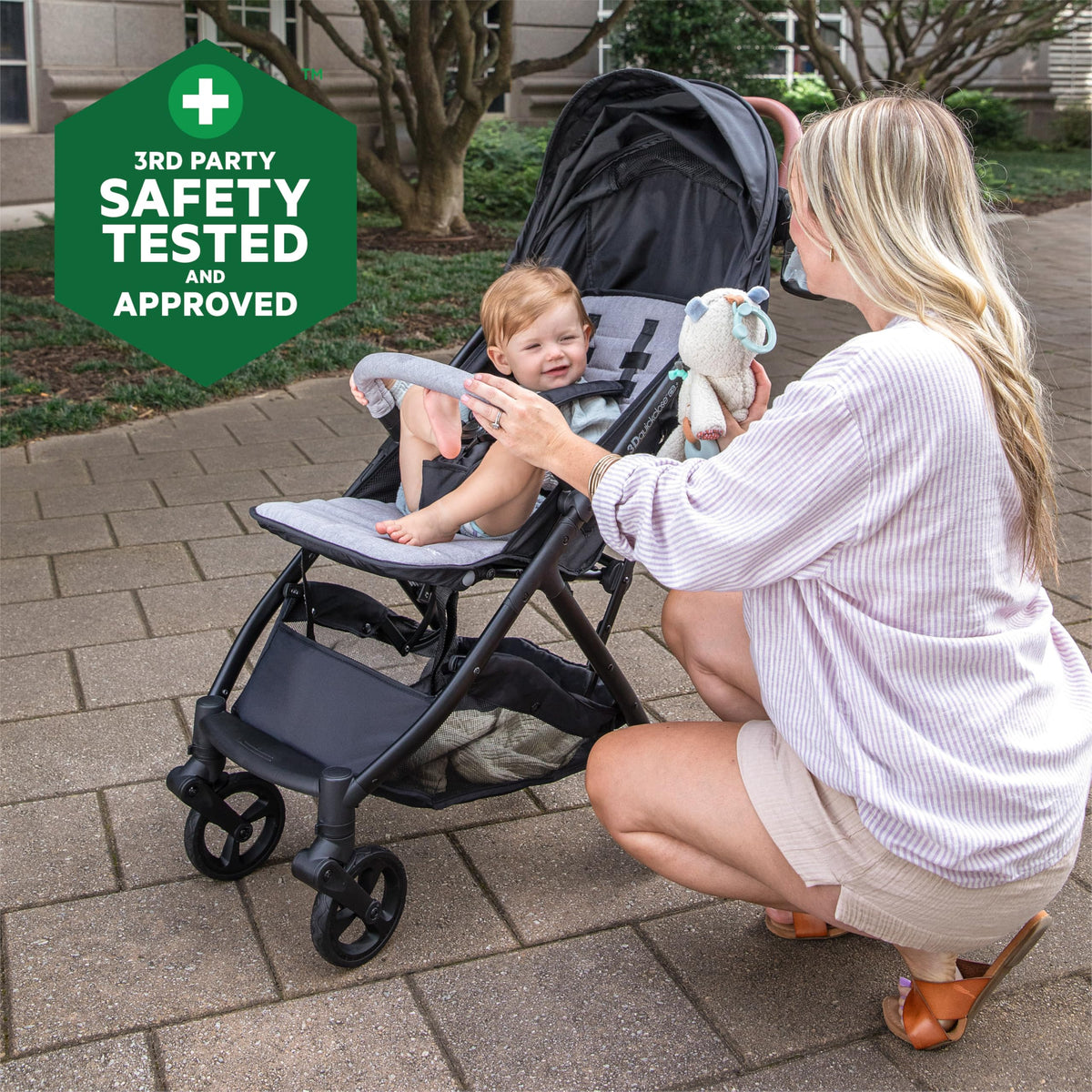 Compact Fold Stroller with Oversized Canopy and Extra-Large Storage, Gray R22375