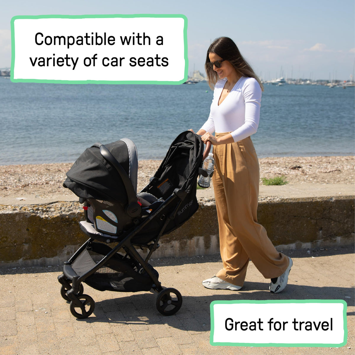 Compact Fold Stroller with Oversized Canopy and Extra-Large Storage, Gray R22375