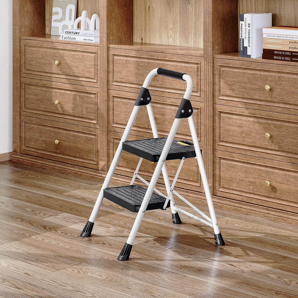 2 Step Folding Step Stool White L836909