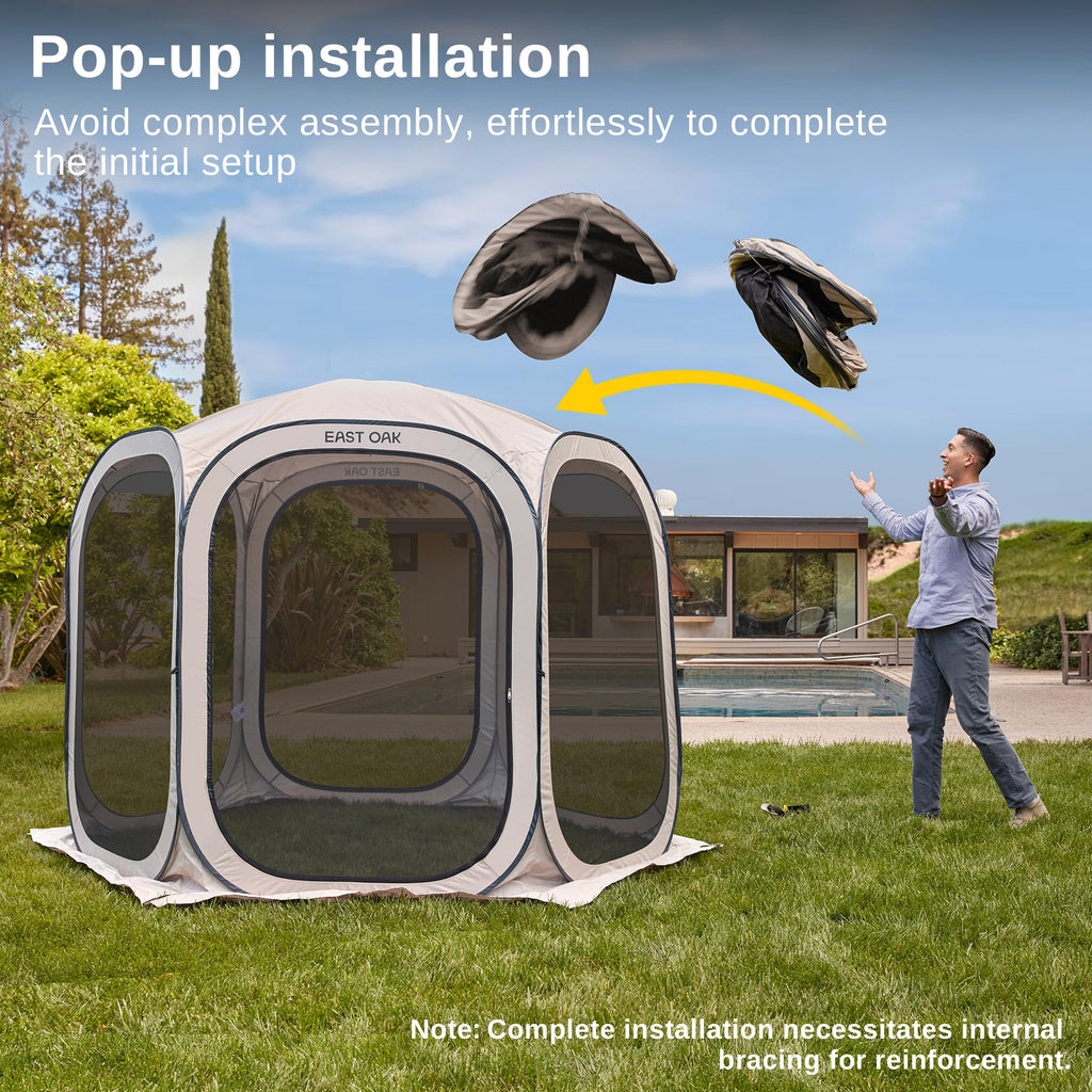 Pop-Up Screen House Tent 12 x 12 FT with Carry Bag B47123