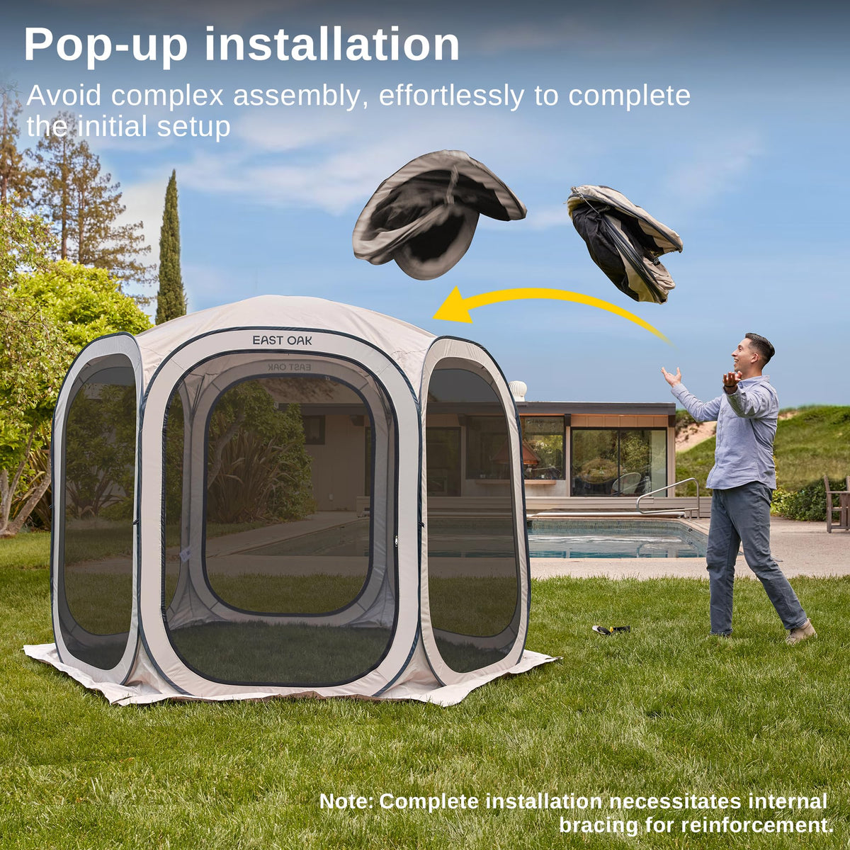 Pop-Up Screen House Tent 12 x 12 FT with Carry Bag B47123