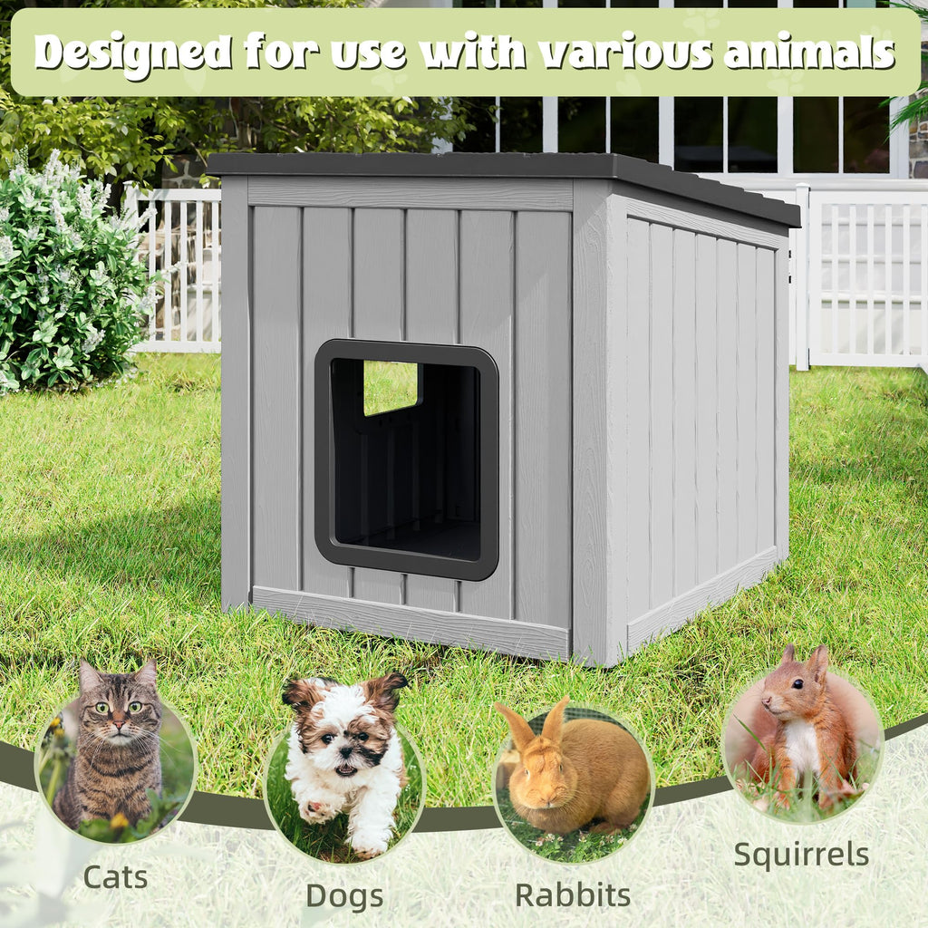 Weatherproof Outdoor Cat House with Air Holes M689