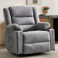 Grey Manual Swivel Rocking Recliner Chair with Massage and Heating K408