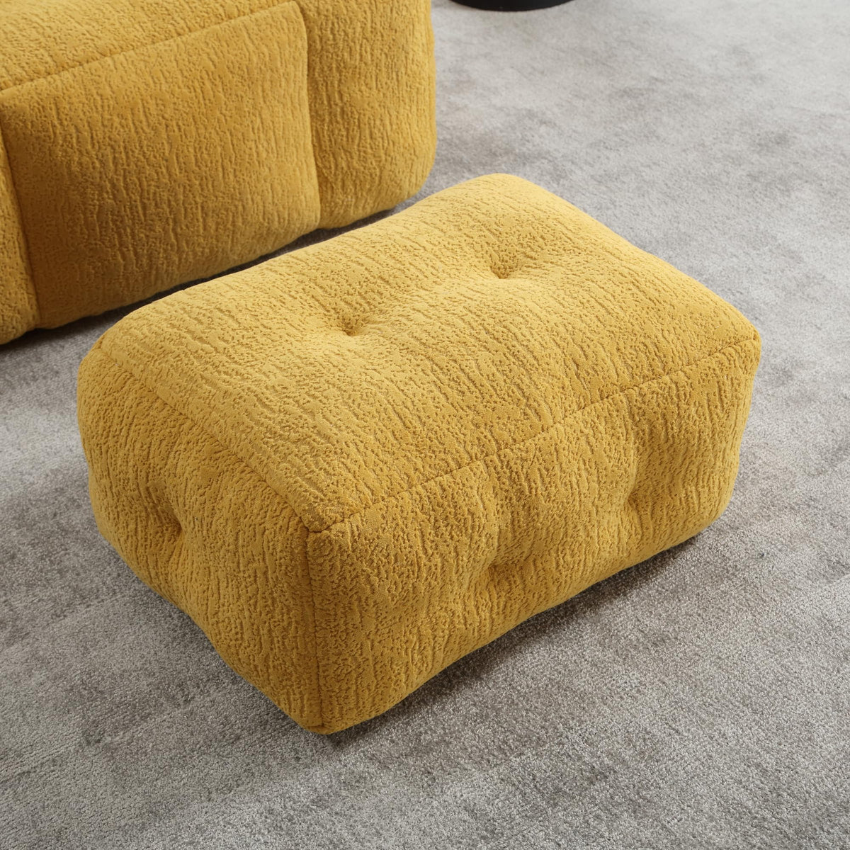 Yellow Memory Foam Bean Bag Chair with Ottoman G753