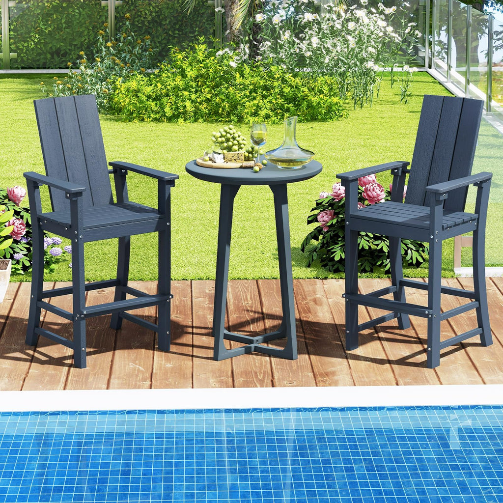 52” Tall HDPE Adirondack Chair Set of 4 Navy K84220