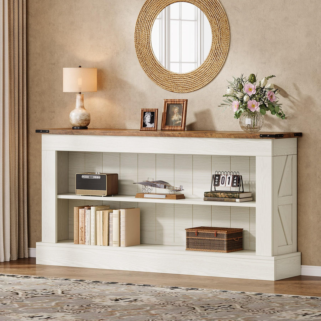 63" 3-Tier Console Table with Storage Shelves N3708