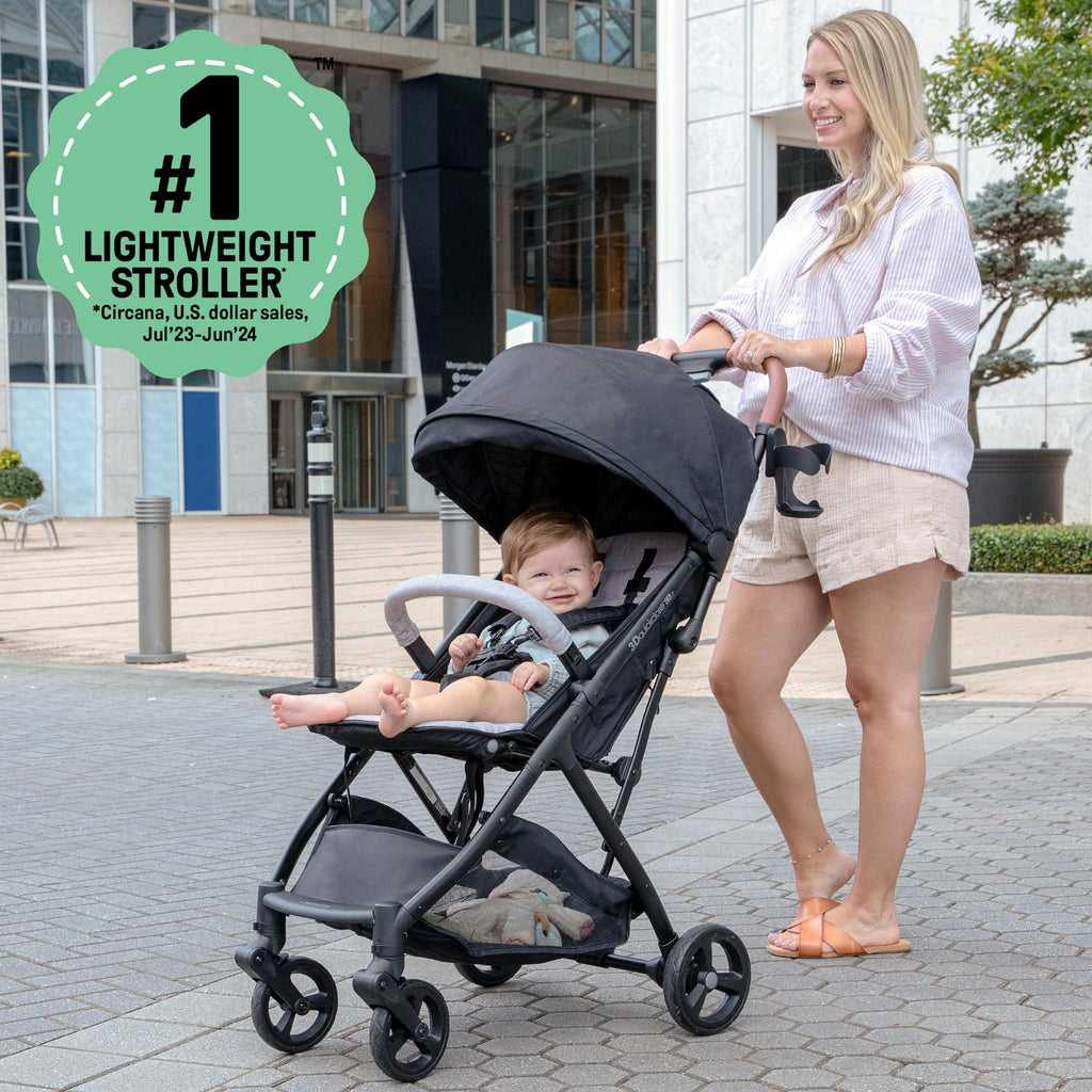 Compact Fold Stroller with Oversized Canopy and Extra-Large Storage, Gray R22375